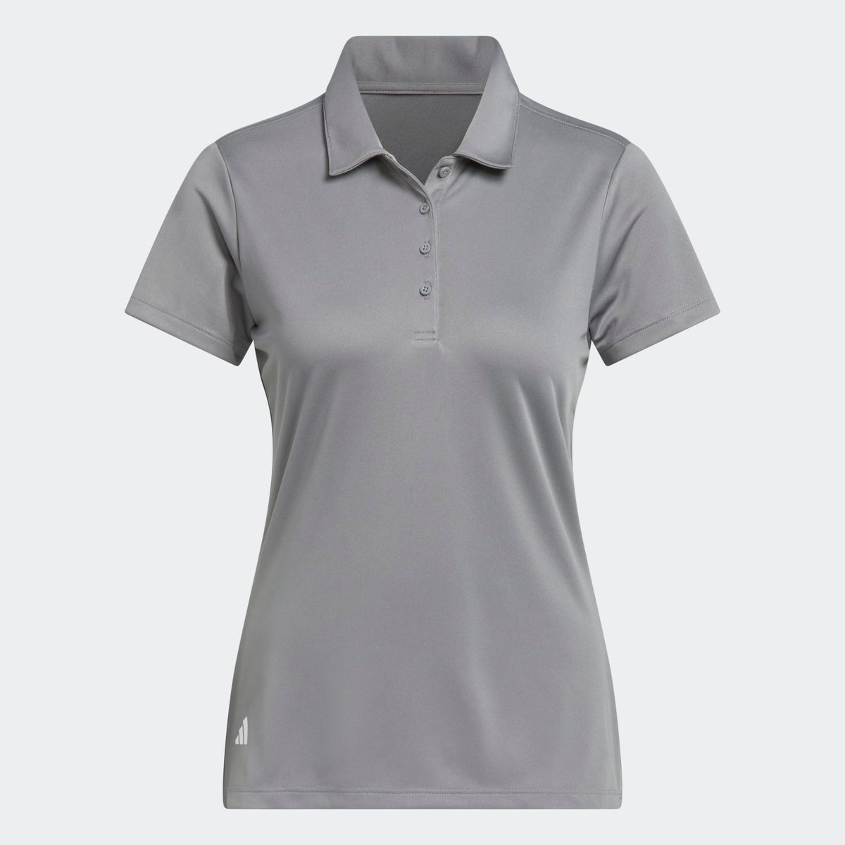 Adidas Women's Solid Performance Short Sleeve Polo Shirt - Grey Three