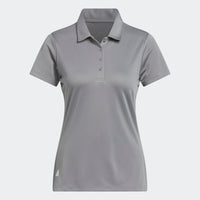 Adidas Women's Solid Performance Short Sleeve Polo Shirt - Grey Three