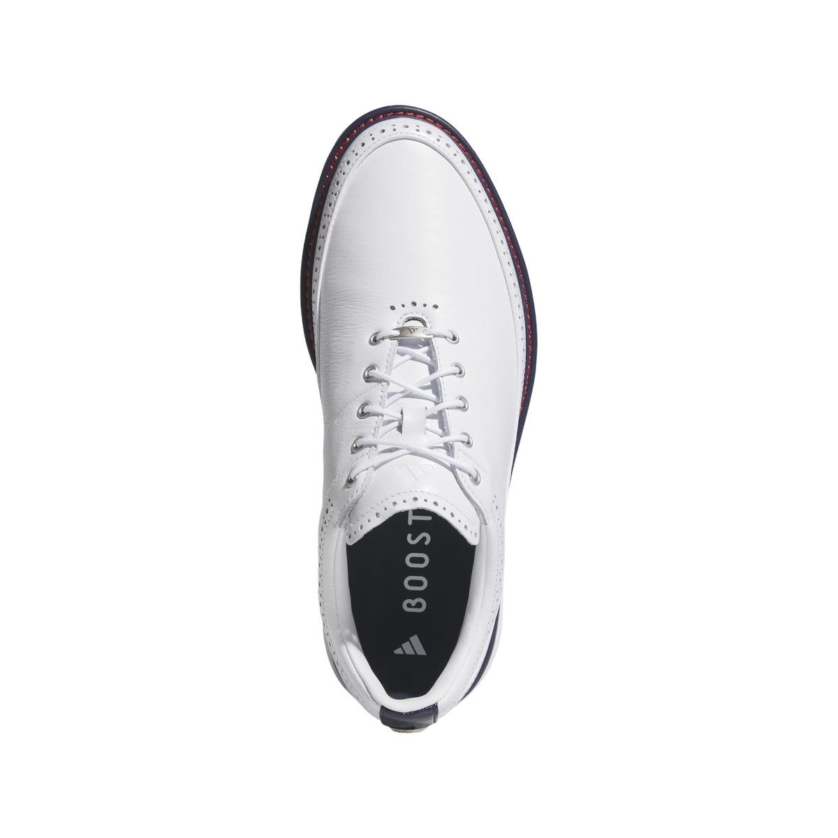 Adidas MC80 Spikeless Golf Shoes - Cloud White / Collegiate Navy / Better Scarlet