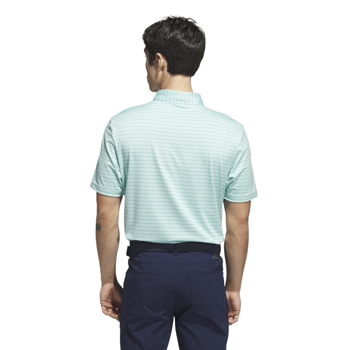 Adidas Ultimate365 Dash Stripe Polo Shirt - White / Lime Burst