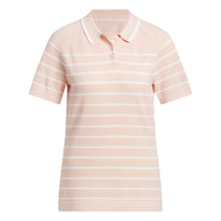 Adidas Ultimate365+ Stripe Knit Polo Shirt - Blush Pink