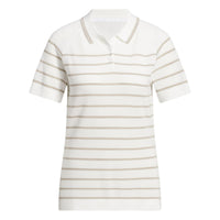 Adidas Ultimate365+ Stripe Knit Polo Shirt - White