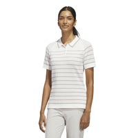 Adidas Ultimate365+ Stripe Knit Polo Shirt - White