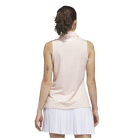 Adidas Ultimate365 Jacquard Sleeveless Polo Shirt - Blush Pink