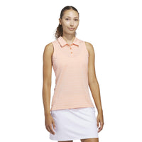 Adidas Ultimate365 Jacquard Sleeveless Polo Shirt - Dusky Orange