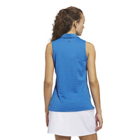 Adidas Ultimate365 Jacquard Sleeveless Polo Shirt - Lucid Ray Blue