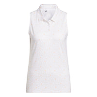 Adidas Ultimate365 Printed Ottoman Climacool Sleeveless Polo - White