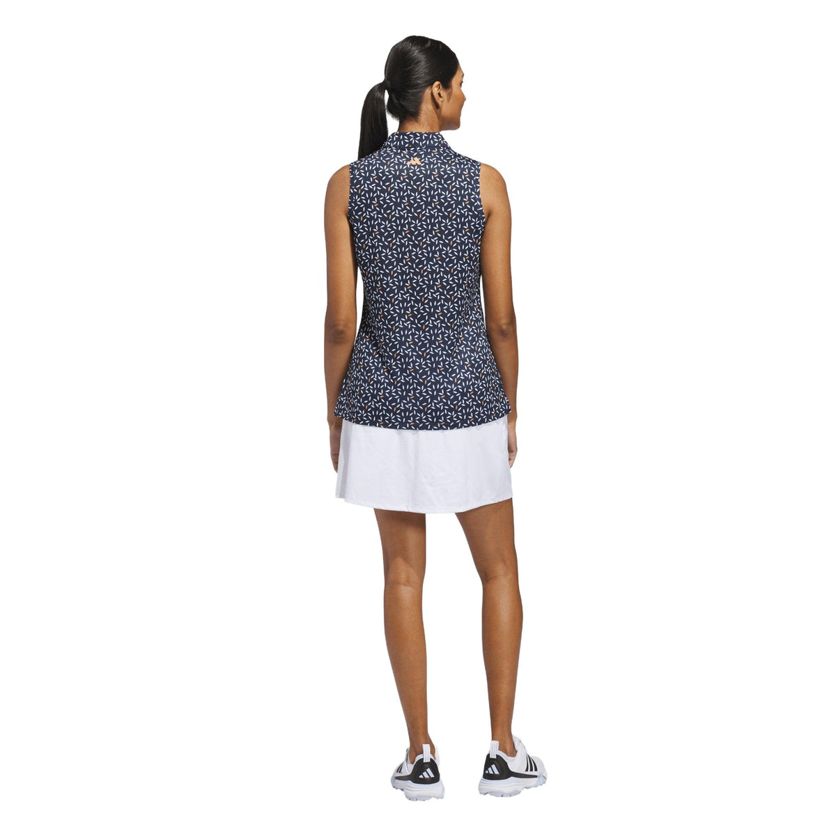 Adidas Ultimate365 Printed Ottoman Climacool Sleeveless Polo - Collegiate Navy