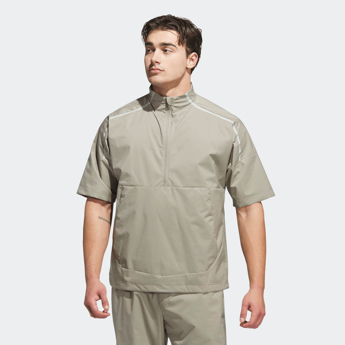 Adidas Core Provisional Short-Sleeve 1/2-Zip Jacket - Silver Pebble