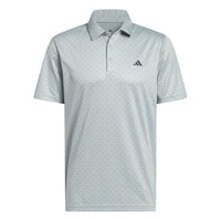 Adidas Performance Textured Print Polo Shirt - Wonder Sage / Collegiate Navy