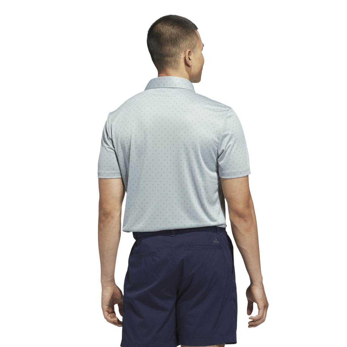 Adidas Performance Textured Print Polo Shirt - Wonder Sage / Collegiate Navy
