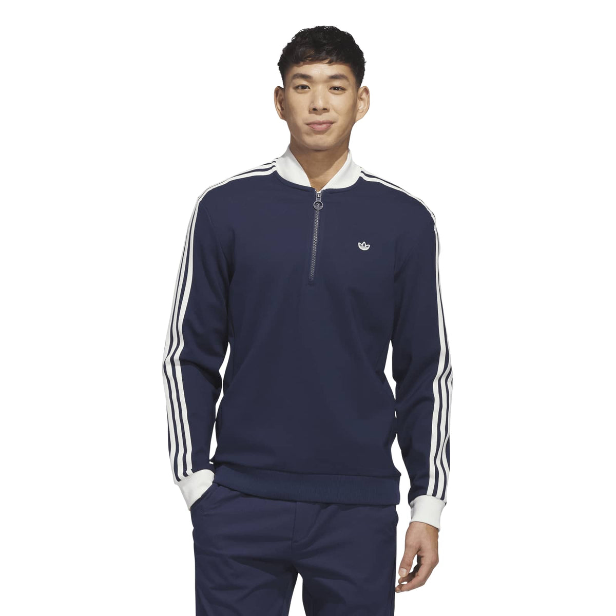 Adidas Originals 3-Stripe Half-Zip Sweatshirt - Night Indigo / Chalk White