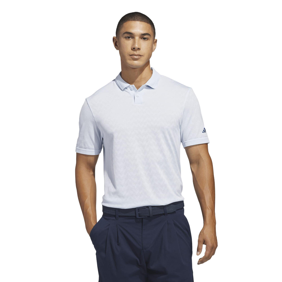 Adidas Ultimate365 Tour Seamless Polo Shirt - Crystal Sky / White