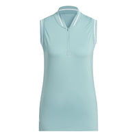 Adidas Ultimate365 Zip Polo - Mint Ton / White