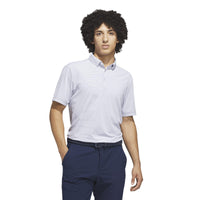 Adidas Ultimate365+ Pencil Stripe Climacool Polo Shirt - White / Collegiate Navy