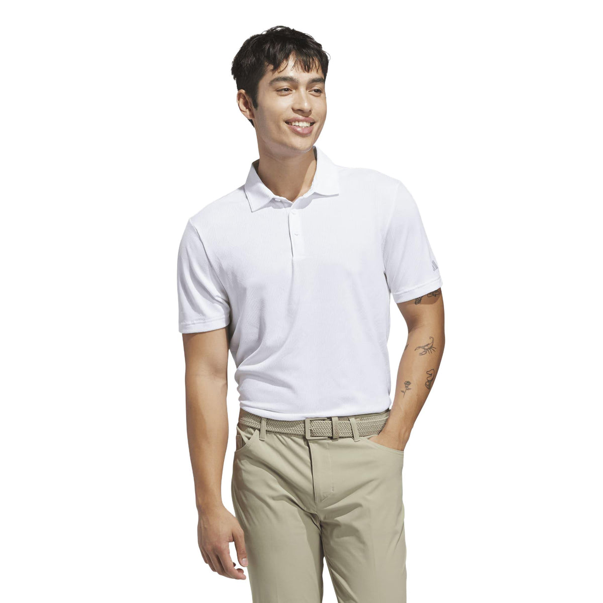 Adidas Ultimate365 Jacquard Polo Shirt - White