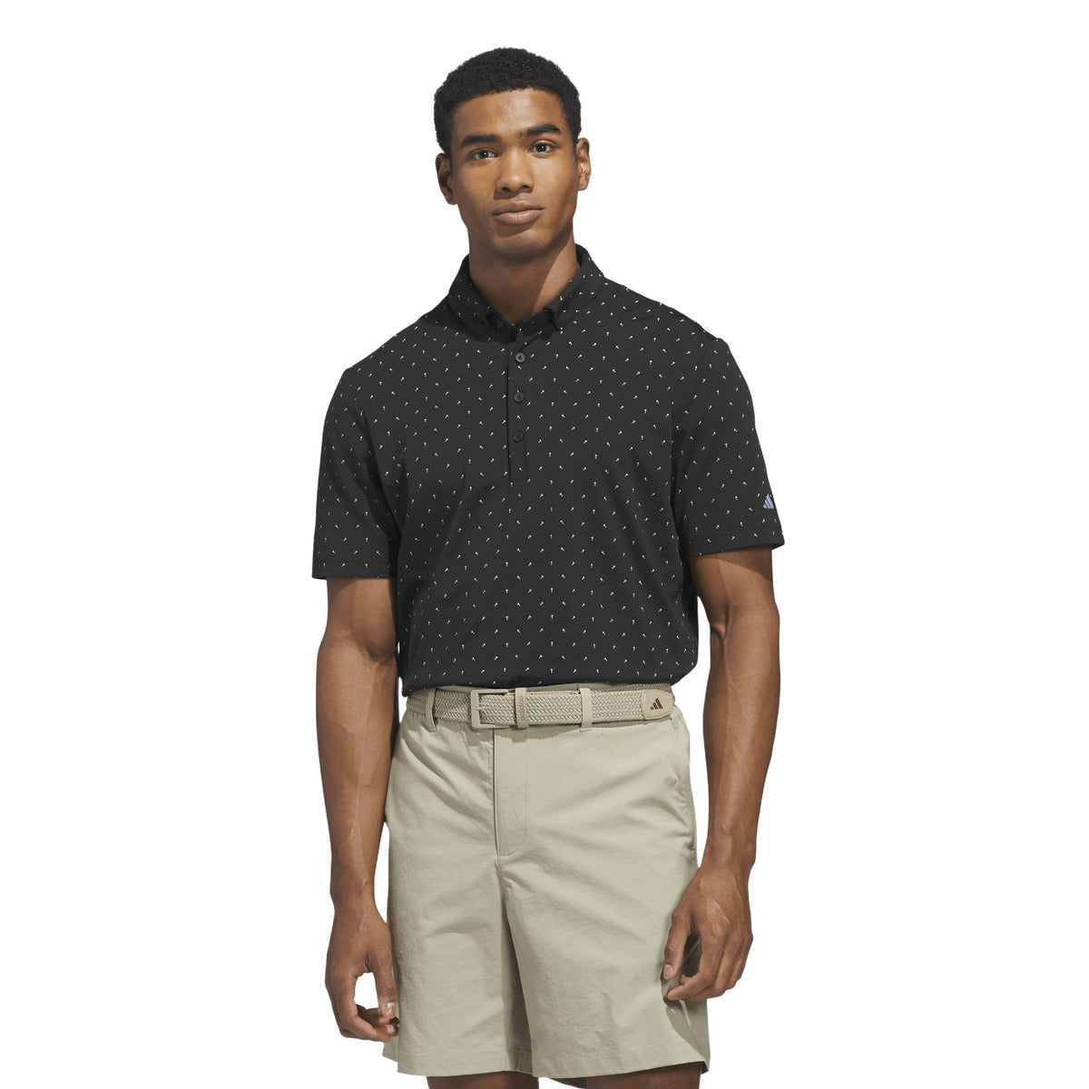 Adidas Ultimate365+ Micro Print Polo Shirt - Black / White