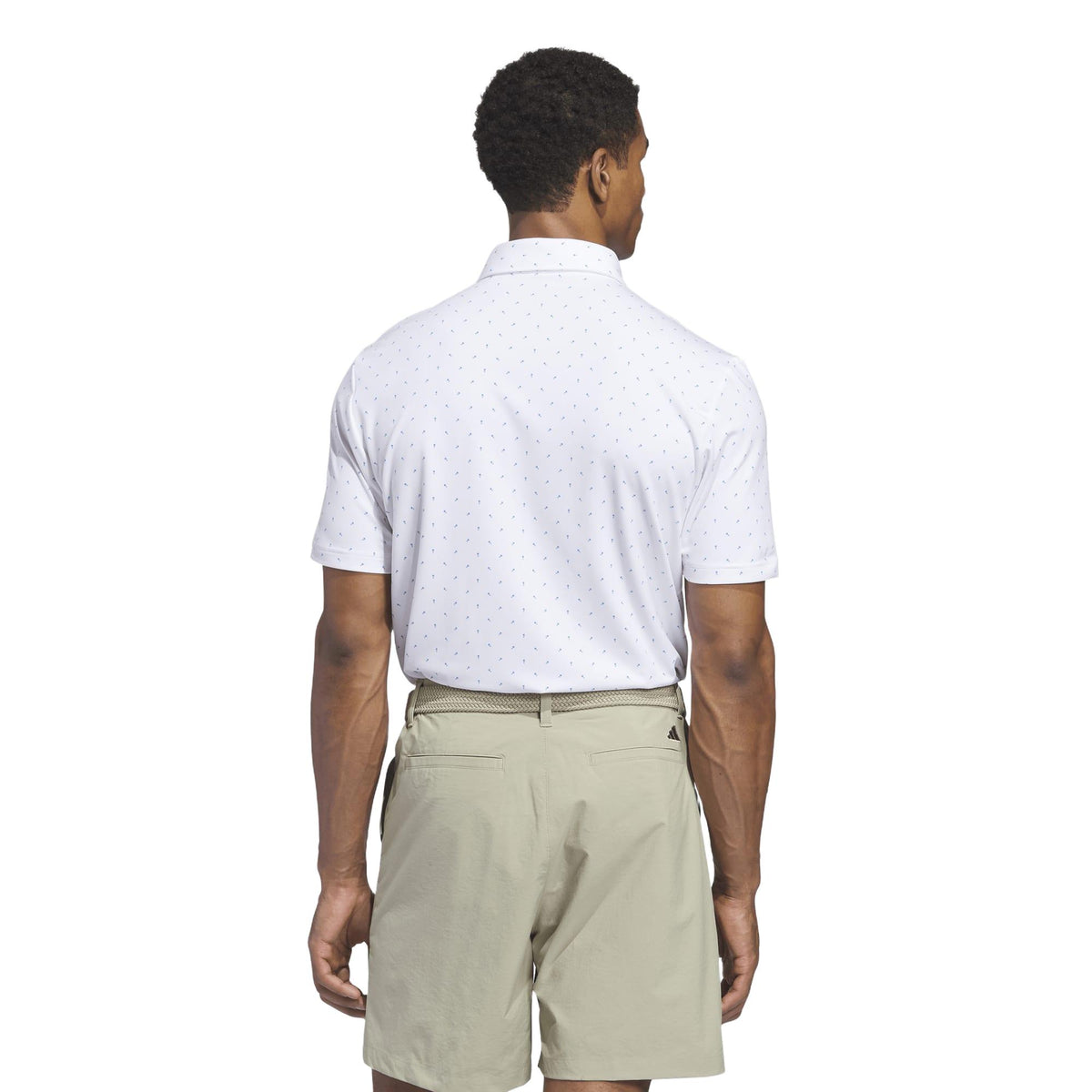 Adidas Ultimate365+ Micro Print Polo Shirt - White / Lucid Ray Blue