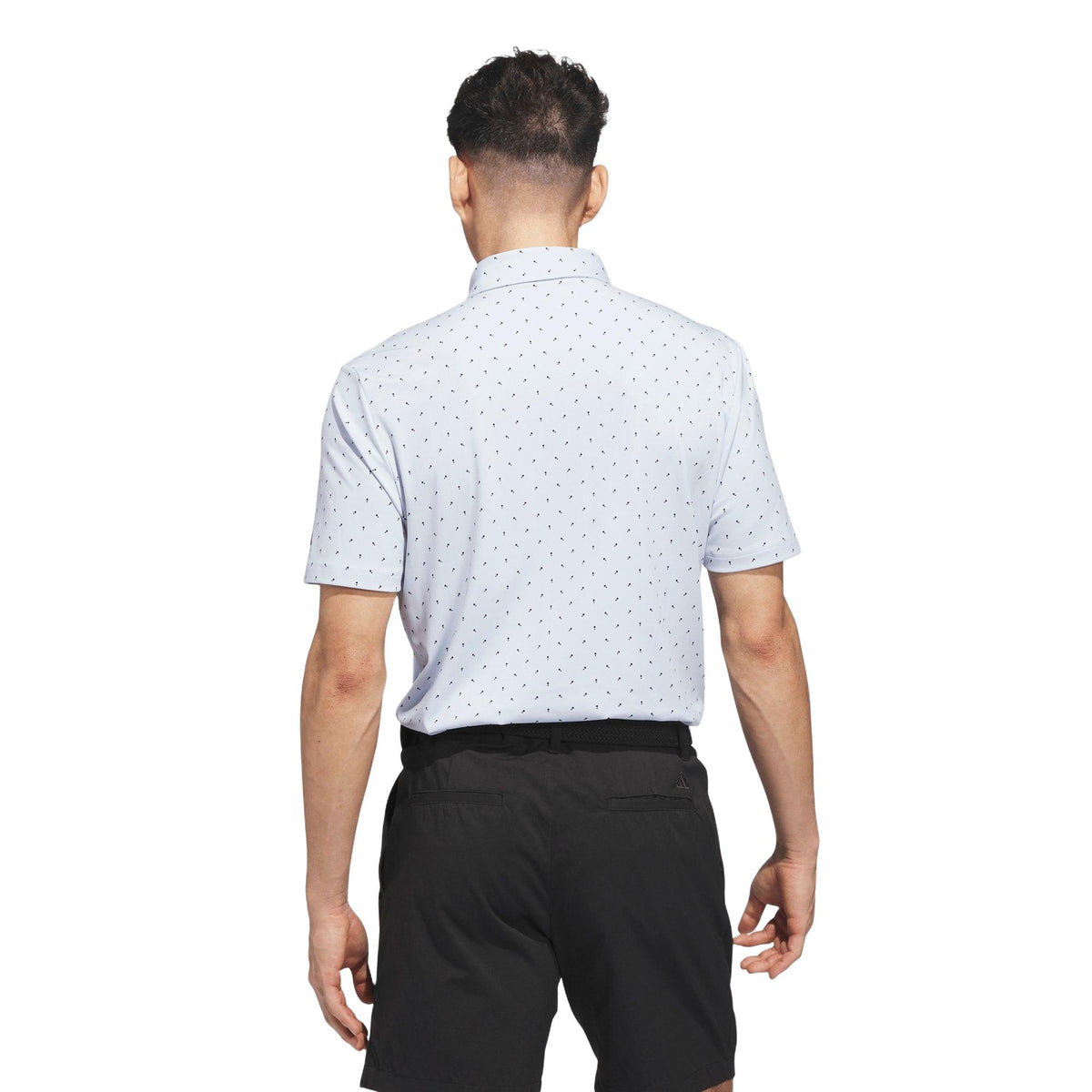 Adidas Ultimate365+ Micro Print Polo Shirt - Crystal Sky / Black