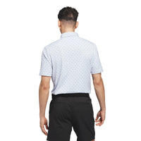 Adidas Ultimate365+ Micro Print Polo Shirt - Crystal Sky / Black