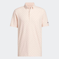 Adidas Ultimate365+ Micro Print Polo Shirt - Blush Pink / Dusky Petrol