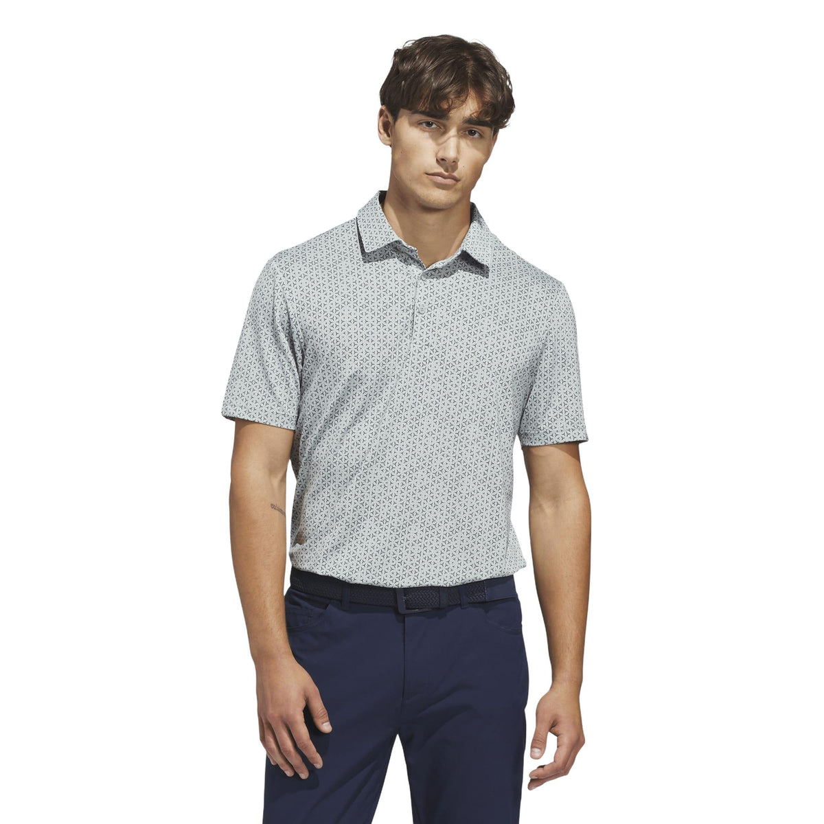 Adidas Ultimate365 Mesh Tango Print Climacool Polo Shirt - Wonder Sage / Collegiate Navy