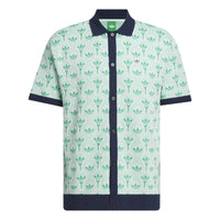 Adidas Originals Knit Polo - White / Clear Mint / Court Green