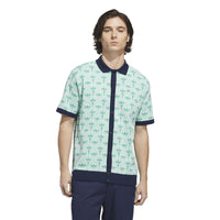 Adidas Originals Knit Polo - White / Clear Mint / Court Green
