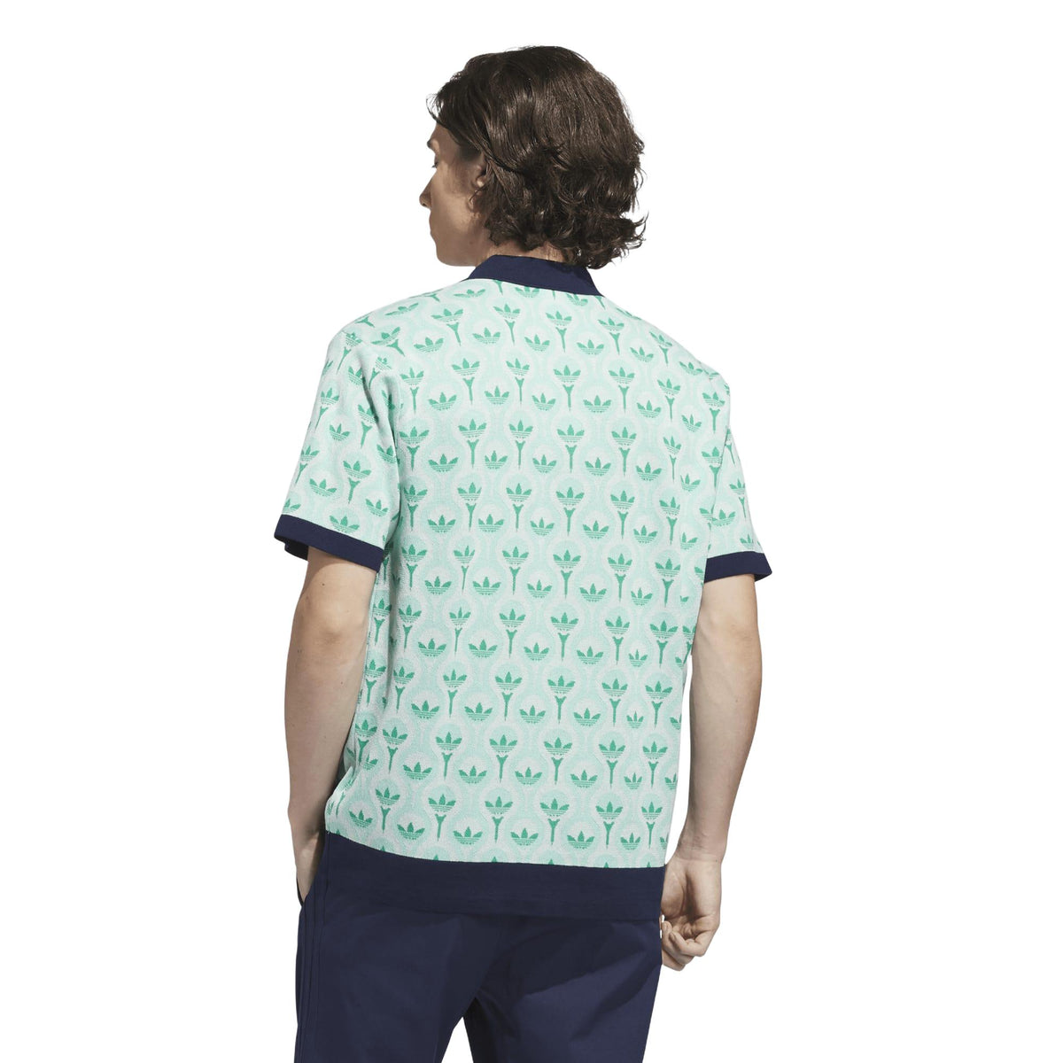 Adidas Originals Knit Polo - White / Clear Mint / Court Green