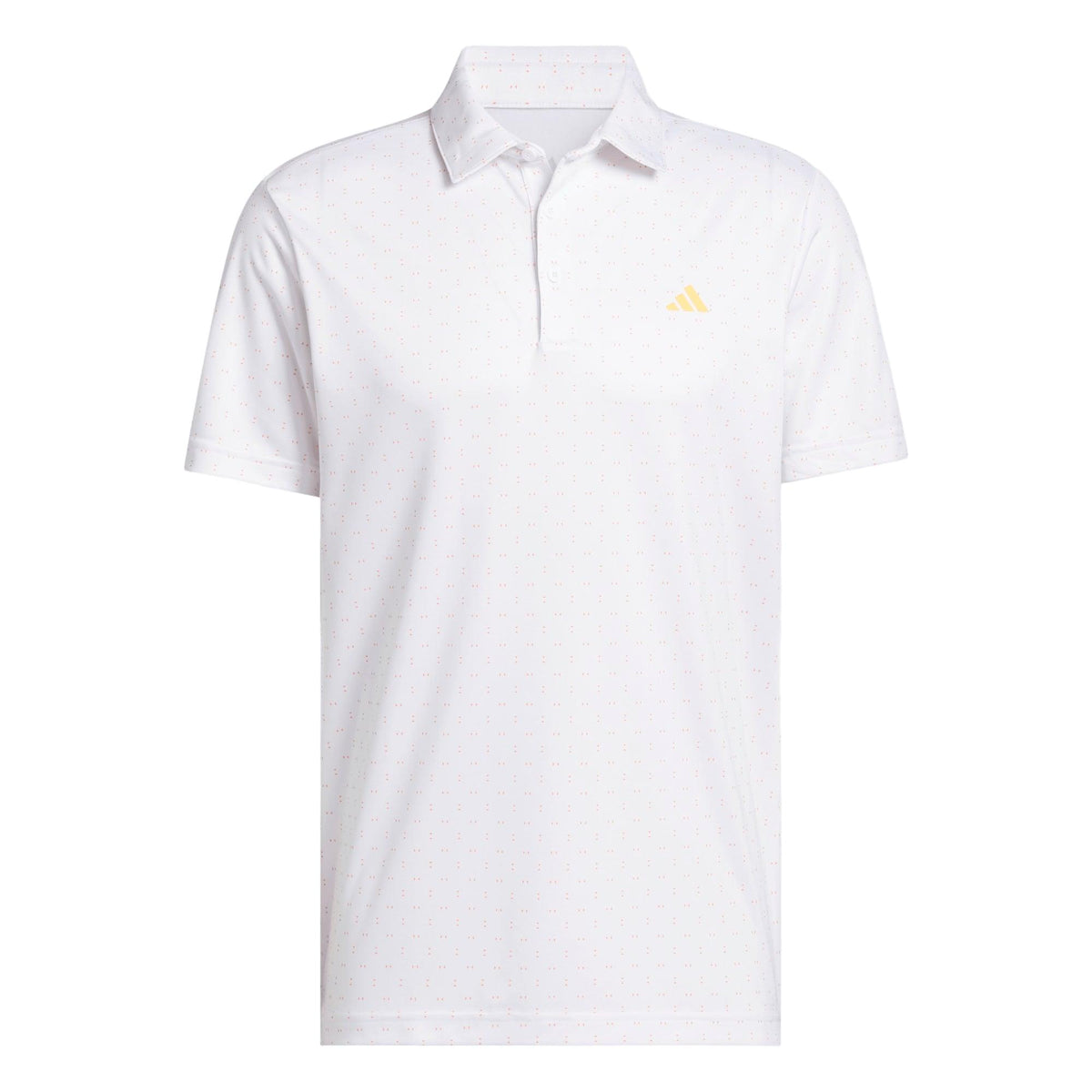 Adidas Performance Textured Print Polo Shirt - White / Lucid Orange