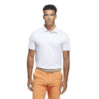 Adidas Performance Textured Print Polo Shirt - White / Lucid Orange