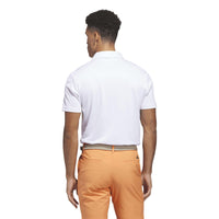 Adidas Performance Textured Print Polo Shirt - White / Lucid Orange