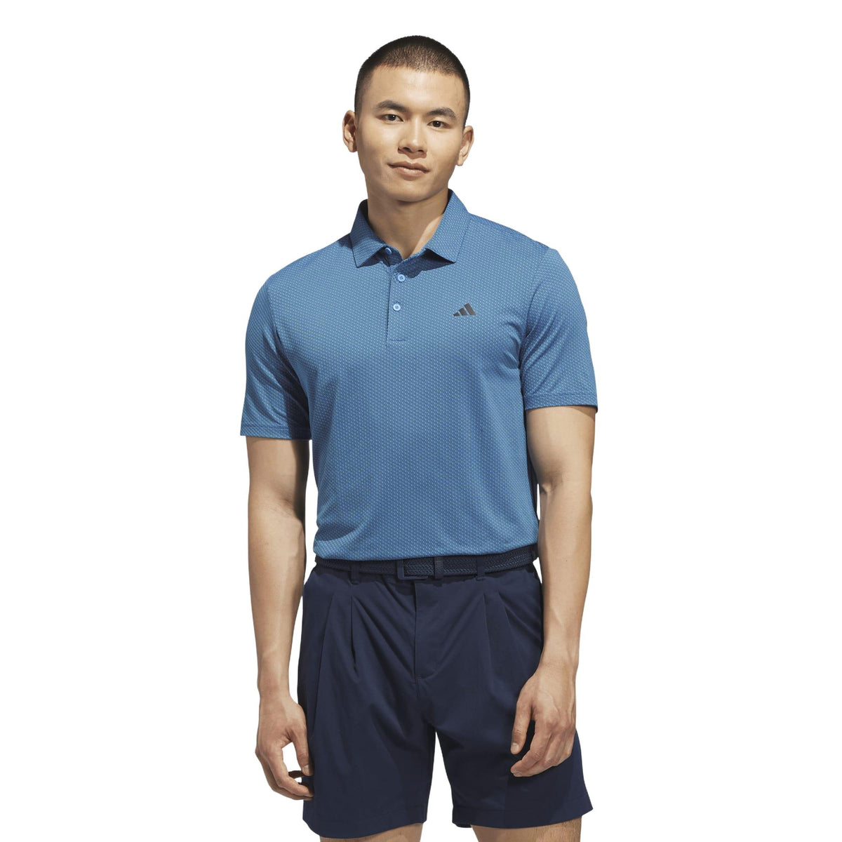 Adidas Performance Textured Polo Shirt - Lucid Ray Blue / Black