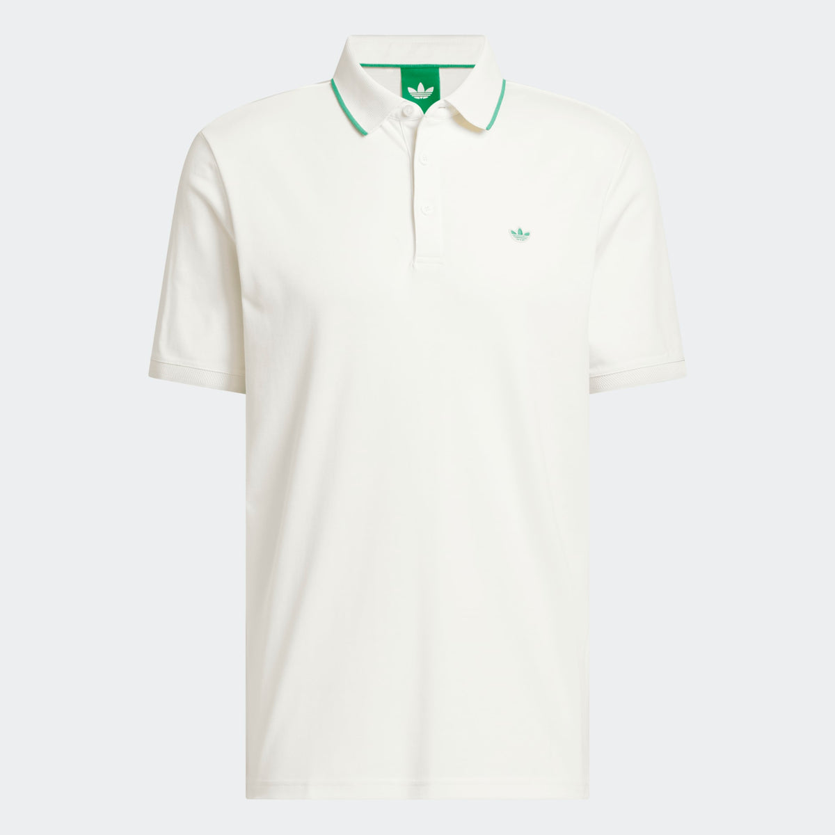 Adidas Originals Twistknit Trefoil Polo Shirt - Chalk White / Court Green