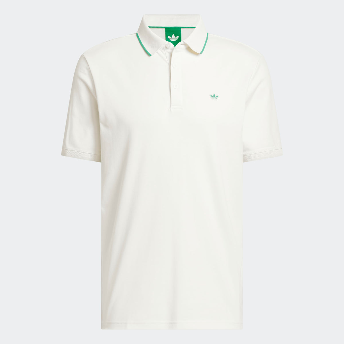 Adidas Originals Twistknit Trefoil Polo Shirt - Chalk White / Court Green