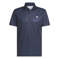 Adidas Performance Textured Print Polo Shirt - Collegiate Navy / White