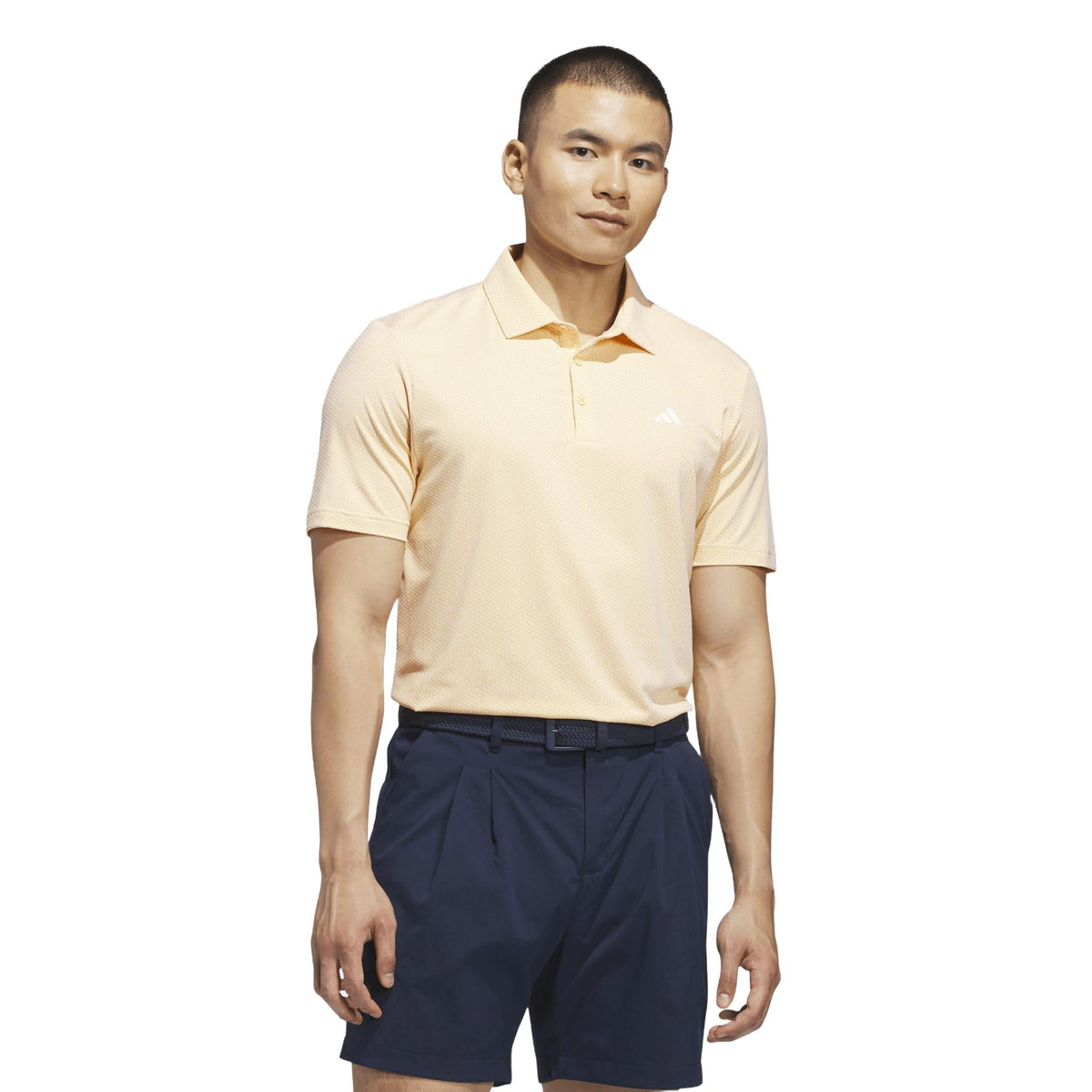 Adidas Performance Textured Polo Shirt - White / Semi Ice Tangerine