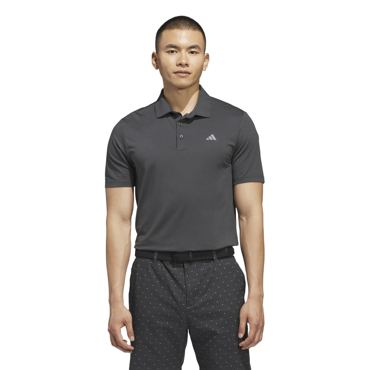 Adidas Performance Textured Polo Shirt - Carbon / Black
