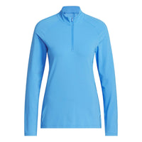 Adidas Ultimate365 Solid Quarter-Zip Mock Polo Shirt - Lucid Ray Blue