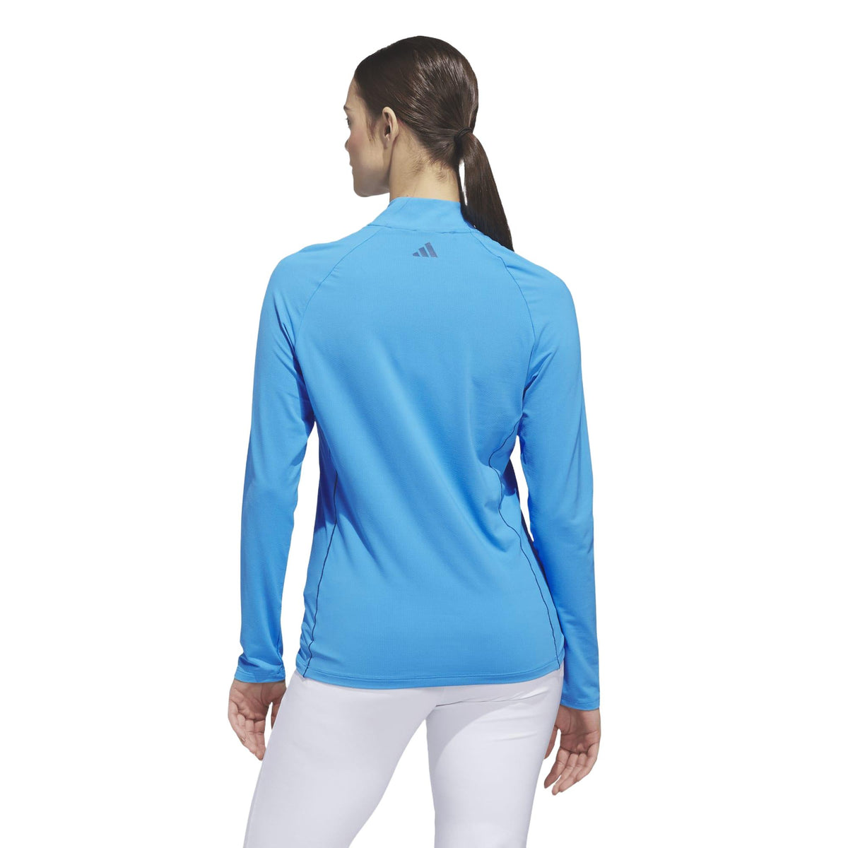 Adidas Ultimate365 Solid Quarter-Zip Mock Polo Shirt - Lucid Ray Blue