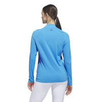 Adidas Ultimate365 Solid Quarter-Zip Mock Polo Shirt - Lucid Ray Blue
