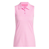 Adidas Ultimate365 Jacquard Sleeveless Polo Shirt - Lucid Pink