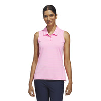 Adidas Ultimate365 Jacquard Sleeveless Polo Shirt - Lucid Pink