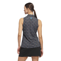 Adidas Ultimate365 Printed Ottoman Climacool Sleeveless Polo - Black