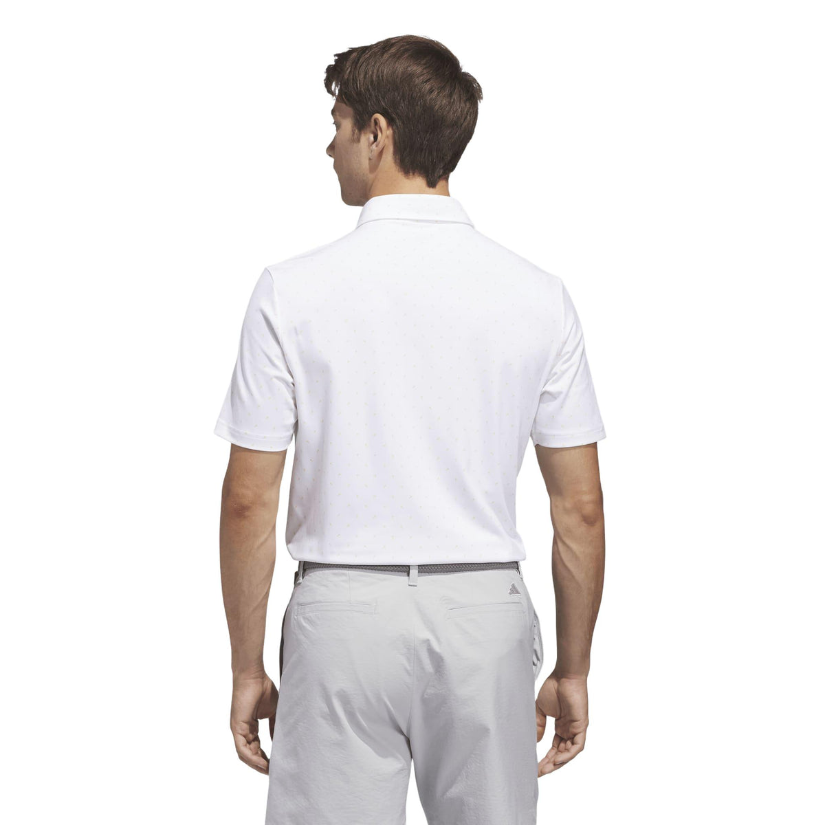 Adidas Ultimate365+ Micro Print Polo Shirt - White / Semi Ice Tangerine
