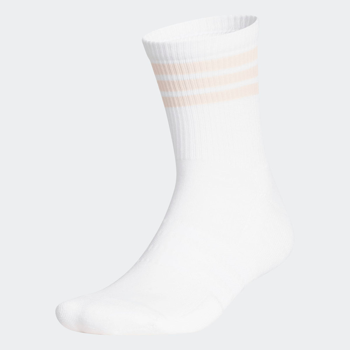 Adidas 3-Stripe Half Crew Sock - White / Blush Pink