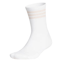 Adidas 3-Stripe Half Crew Sock - White / Blush Pink