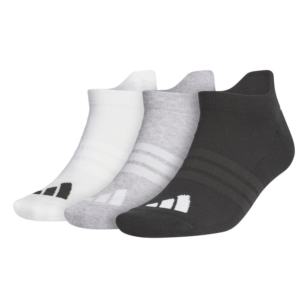 Adidas Performance 3 Pk Ankle Socks - White / Light Grey Heather / Black