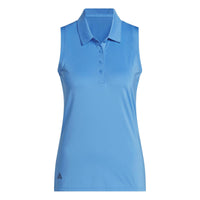 Adidas Ultimate365 Solid Sleeveless Polo Shirt - Lucid Ray Blue