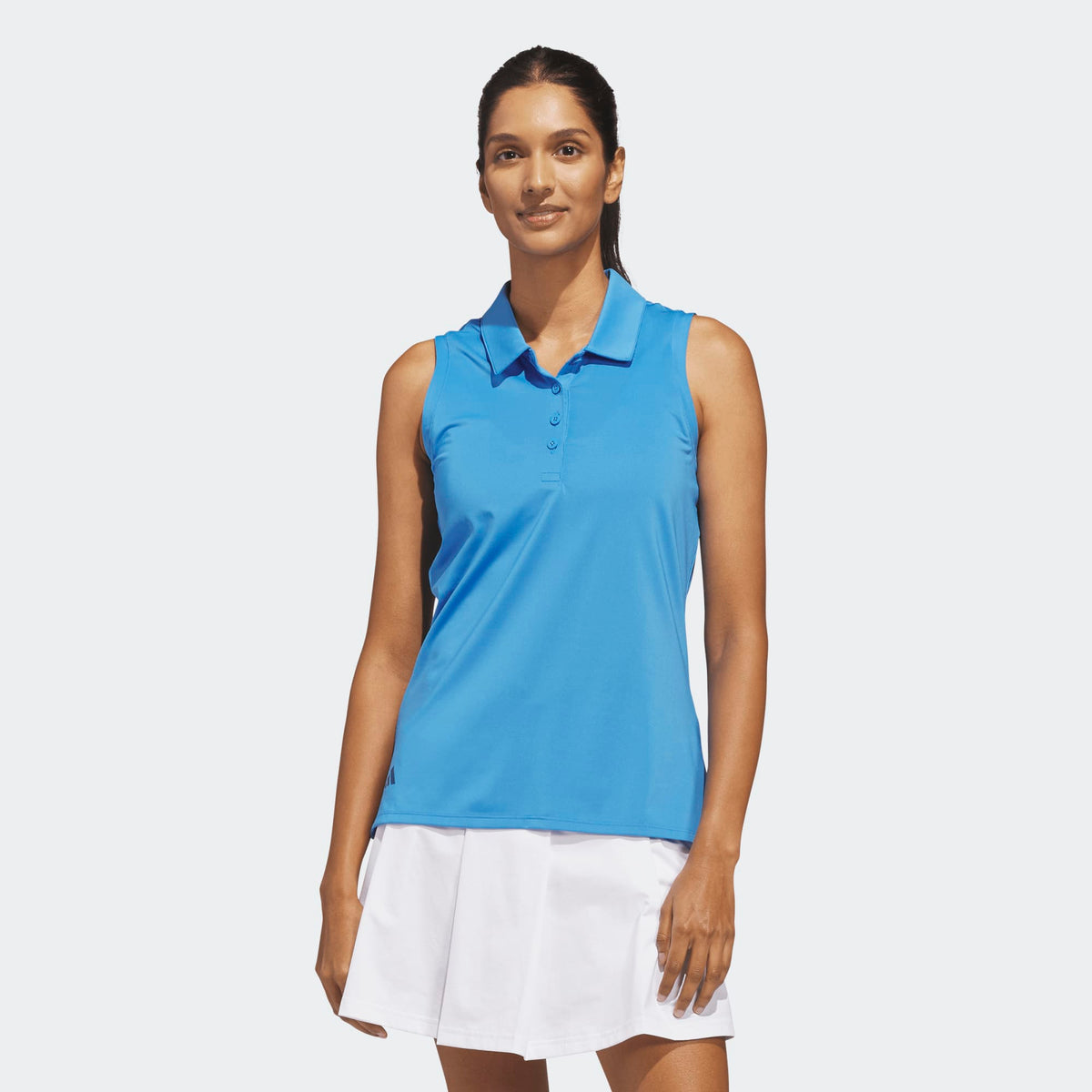 Adidas Ultimate365 Solid Sleeveless Polo Shirt - Lucid Ray Blue